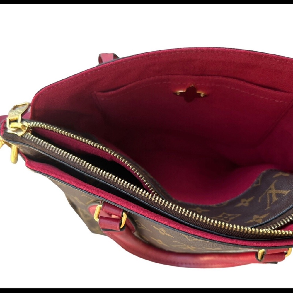 Louis Vuitton Flower PM Small Zip Satchel Brown Monogram Red - Picture 6 of 12